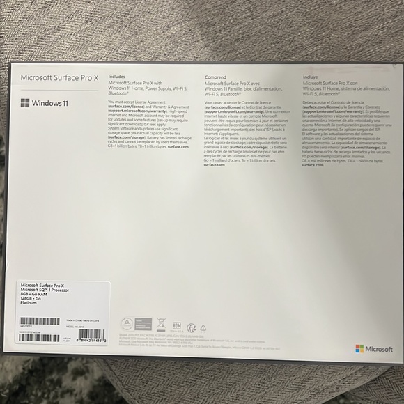 Microsoft surface pro x PLATINUM 8 GB 128GB - Picture 4 of 6